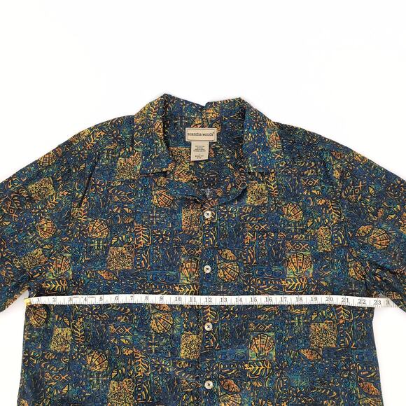 Scandia Woods Mens Multicolor Button Down Short Sleeve Cotton Shirt -Size L -GUC - Picture 9 of 10